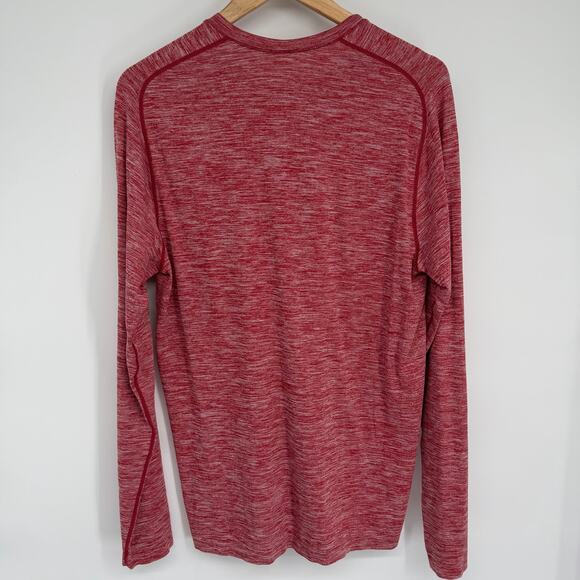 Lululemon Top Mens Large Metal Vent Tech Long Sleeve Red Workout Active Running - Picture 6 of 9
